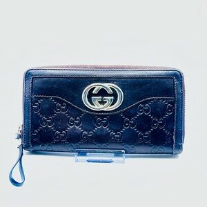 Gucci Sukey zip-around long embosssed leather wallet